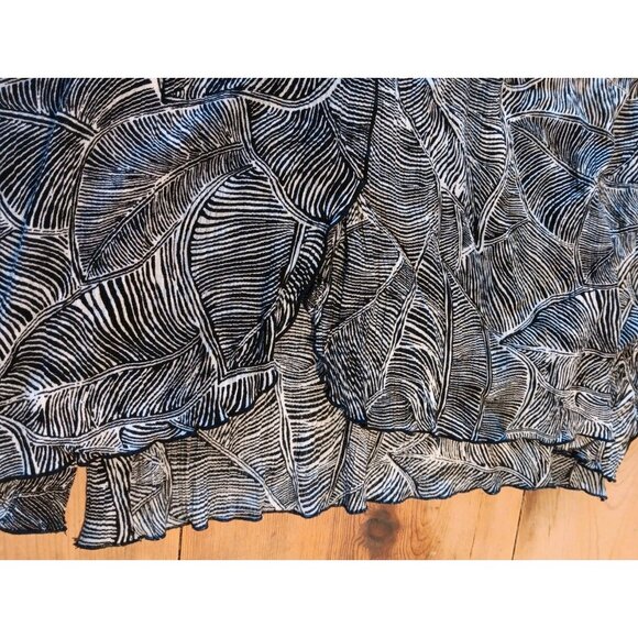 Vtg MiB Womens Plus K 5X Blouse Top Button Front Floral Rayon Black Open Back - Picture 6 of 7